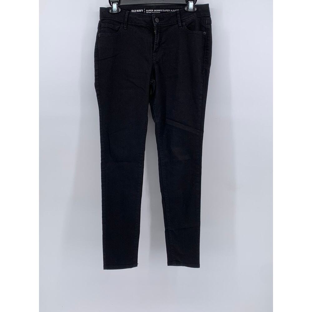 OLD NAVY Women's Petite Black Mid-Rise Super Skinny Jeans SZ 6P